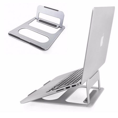 TBYTE Slim Aluminum Laptop Stand - Adjustable Cooling Riser for MacBook/PC with sleek, sturdy aluminum design for ergonomic workspace.
