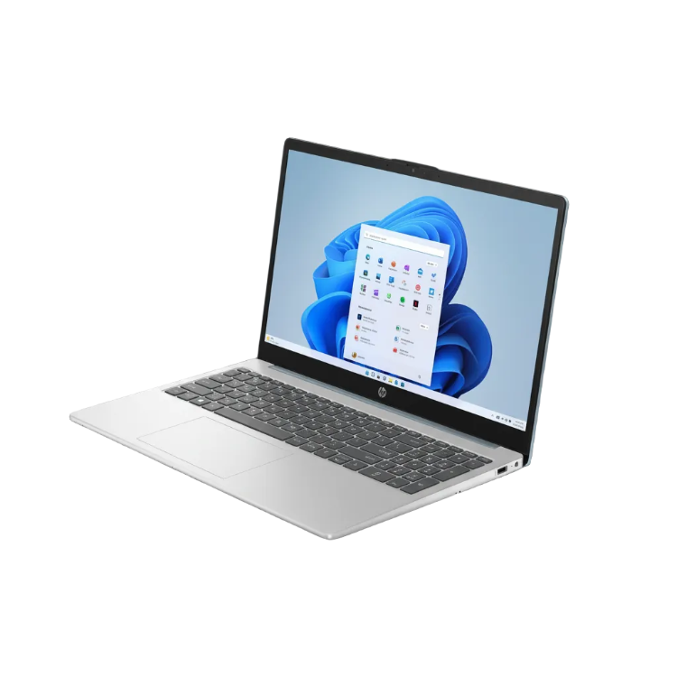HP 15-fc0099ni laptop side angle showing slim black design