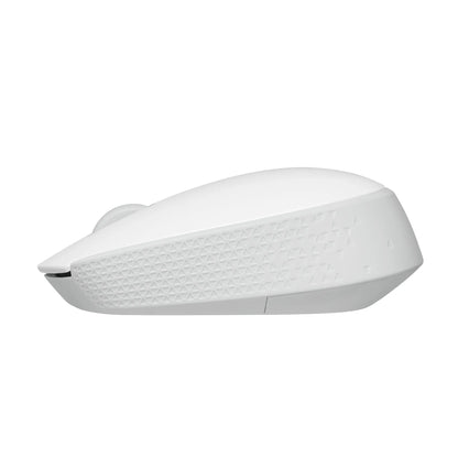 Logitech M171 off-white compact wireless mouse with 2.4GHz USB nano receiver, textured side grip (EMEA)