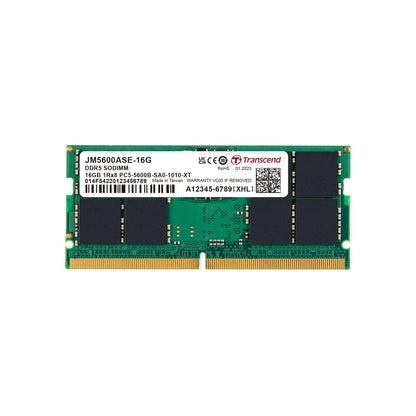 TRANSCEND JET MEMORY 16GB DDR5-5600 NOTEBOOK SO-DIMM 1RX8 CL46  (2Gx8)x8