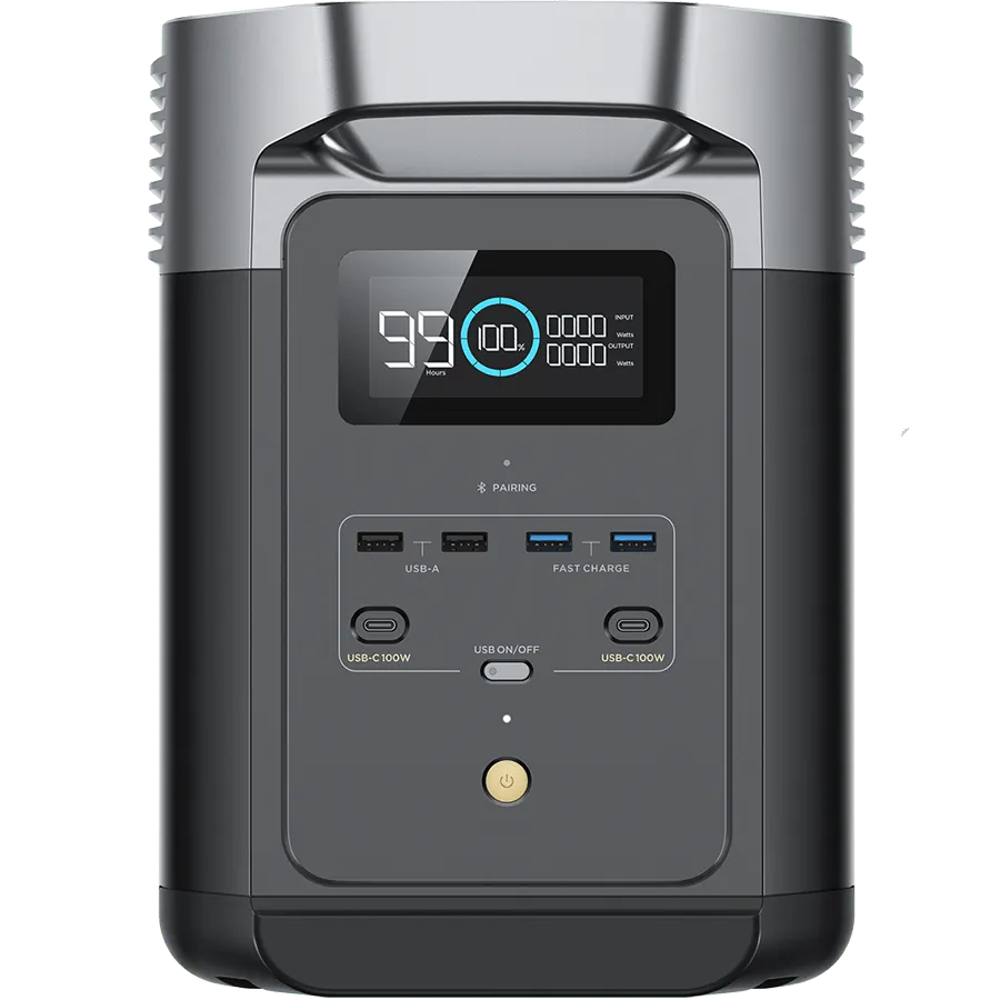 ECOFLOW Delta 2 Max Lithium (LiFePo)  Portable Power Station -  2400W Output; 2048Wh LFP Battery; 1000W Solar - SA socket.