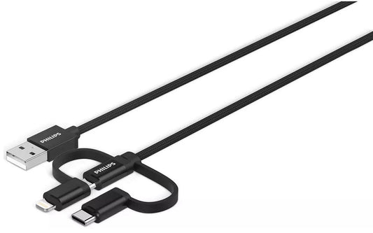 3-In-1: 1.2M - Charge & Sync Braided