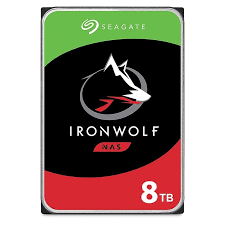 Seagate IronWolf 8TB NAS Internal Hard Drive – 3.5" SATA 6Gb/s 7200RPM 256MB Cache – ST8000VN004 for NAS storage.