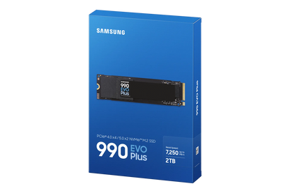 SAMSUNG MZ-V9S2T0BW 990 EVO Plus 2TB NVMe SSD - Read Speed up to 7250 MB/s; Write Speed to up 6300 MB/s; Random Read up to 1 000
