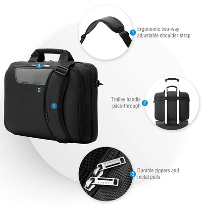 Everki Advance Laptop Bag – Premium Protection for 16-Inch Laptops & Accessories with ergonomic strap and trolley pass-through.