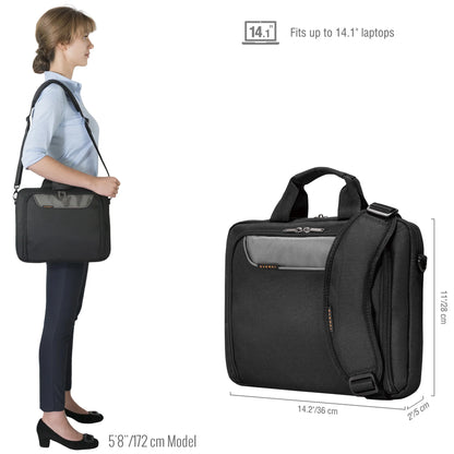 Sleek Everki Advance 14" Professional Laptop Briefcase (EKB407NCH14) for business, TSA-friendly with durable protection.