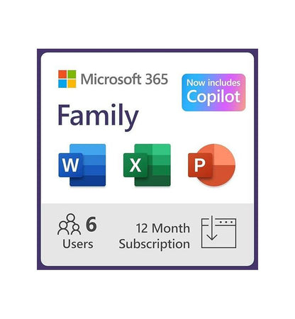 Microsoft 365 Family With Copilot 12 Month Subscription