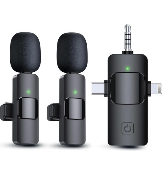 MicroWorld 3-in-1 Wireless Microphone - Karaoke, Speaker for smartphones, featuring dual mics for versatile performance.
