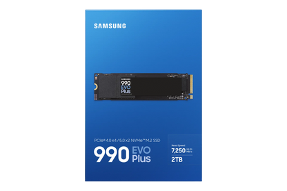 SAMSUNG MZ-V9S2T0BW 990 EVO Plus 2TB NVMe SSD - Read Speed up to 7250 MB/s; Write Speed to up 6300 MB/s; Random Read up to 1 000