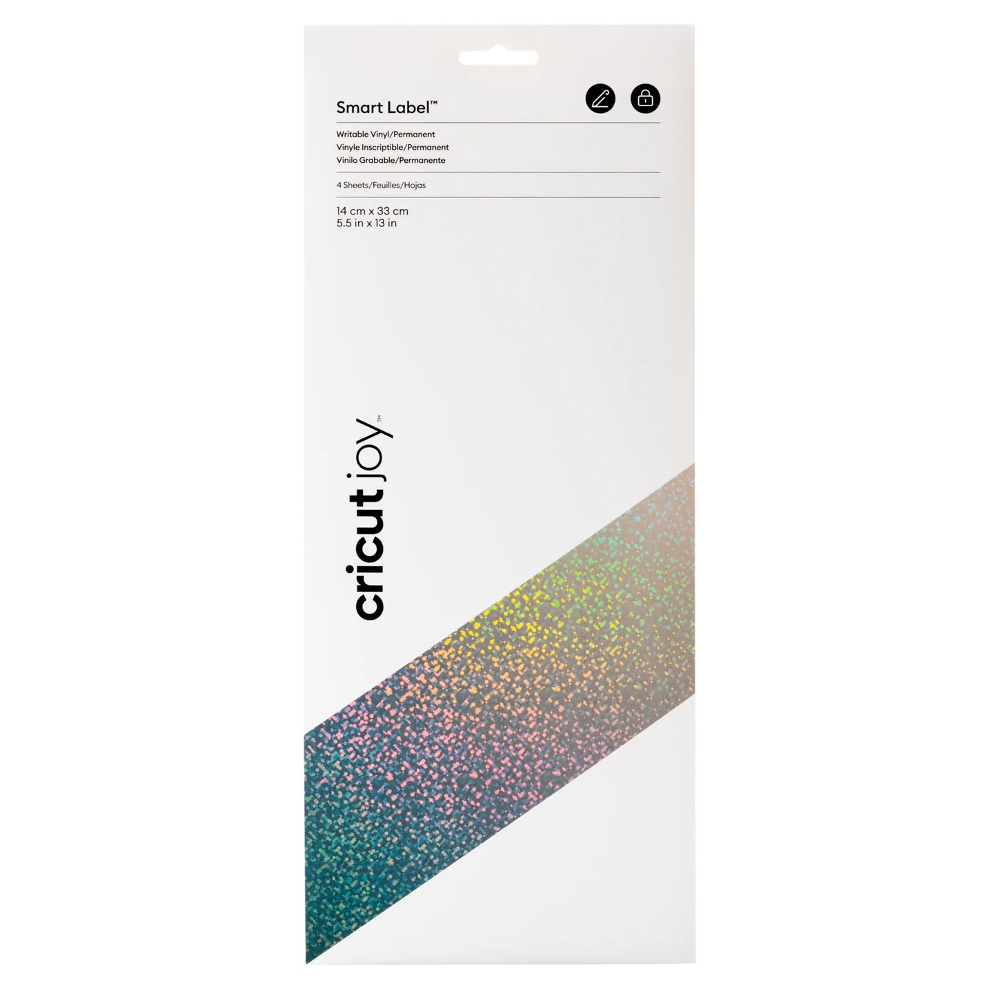 2010044 - Cricut Joy Permanent Smart Vinyl Write Silver Holo 4 sheets 14x33 cm