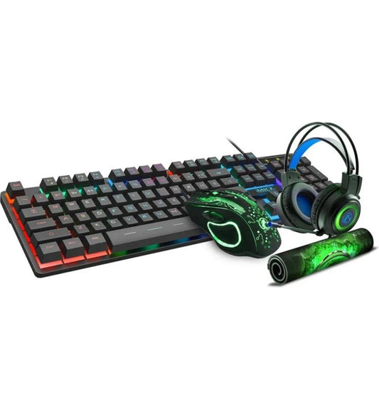 MicroWorld IMICE 4-in-1 Gaming Combo Set – RGB Keyboard, Mouse, Headset offers gamers style and performance in one bundle.