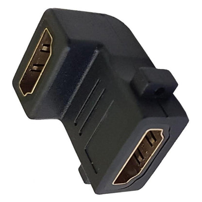 Microworld 90° HDMI Female-to-Female Adapter – Compact Right-Angle Extension