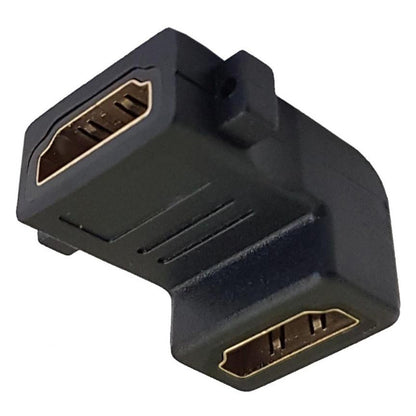 Microworld 90° HDMI Female-to-Female Adapter – Compact Right-Angle Extension