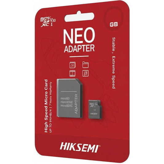 Hiksemi microSD adapter packaging with red background