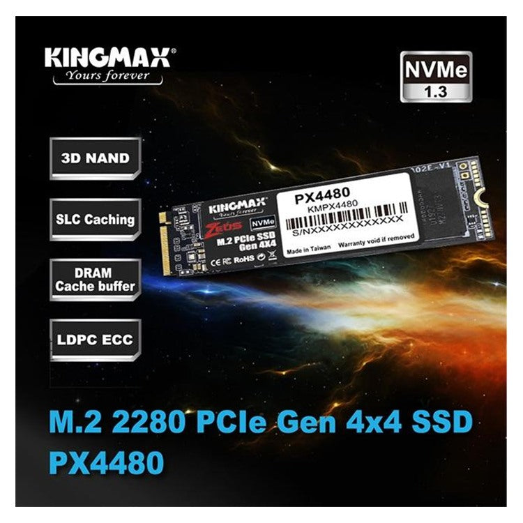 KINGMAX 500GB PCIe Gen 4 x4 NVMe SSD features