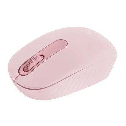 Pink computer mouse on a white background