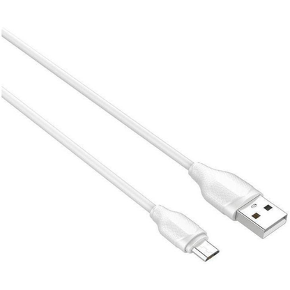 A white Ldnio 2.0M charge and sync cable with a USB connector on one end and a Micro USB connector on the other, against a white background.