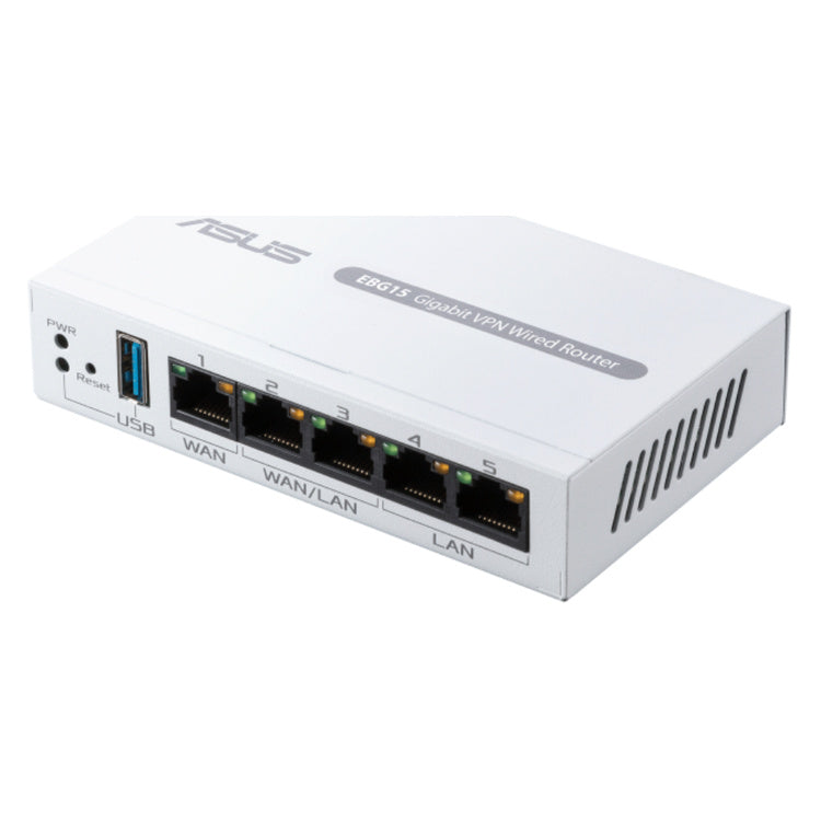 ASUS ExpertWiFi EBG15 Gigabit wired VPN router — ports and top view