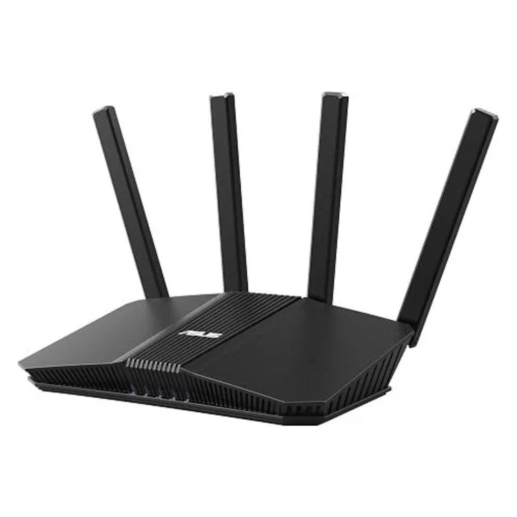 ASUS RT-BE59 Wi-Fi 7 router — angled view with antennas