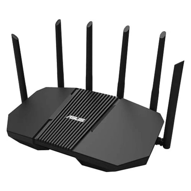 ASUS RT-BE90U Wi-Fi 7 router — angled view with antennas