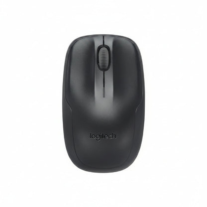Black Logitech MK220 compact wireless keyboard and ambidextrous mouse with long battery life