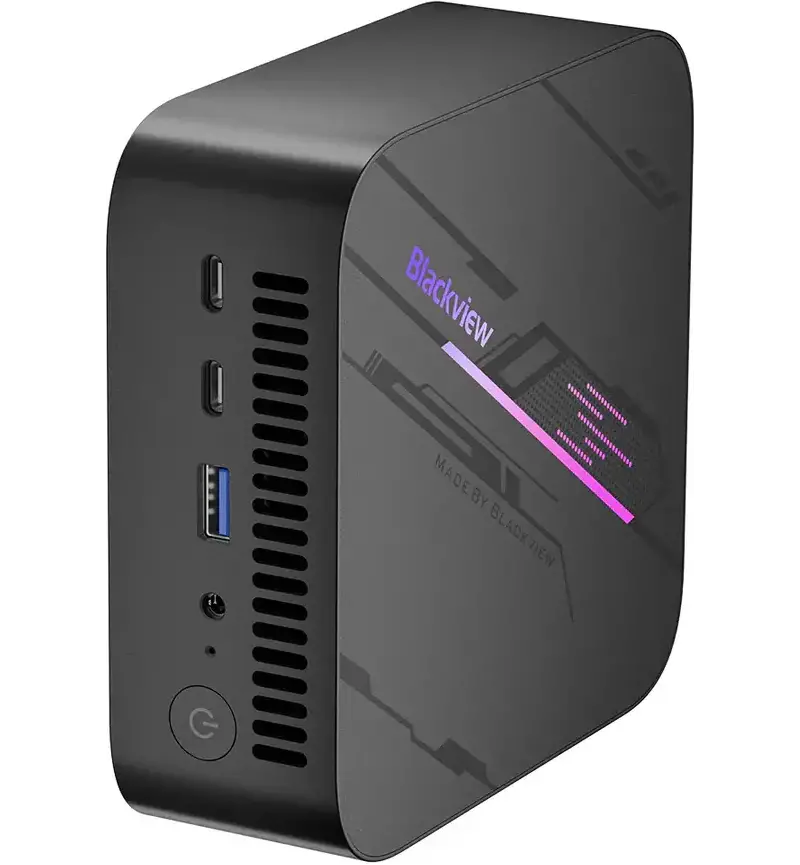 lackview MP100 Mini PC with Intel Core i5-12450H and compact desktop design