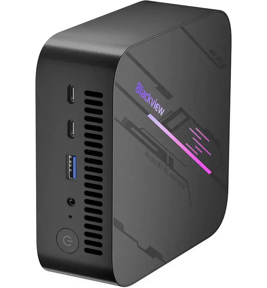 lackview MP100 Mini PC with Intel Core i5-12450H and compact desktop design