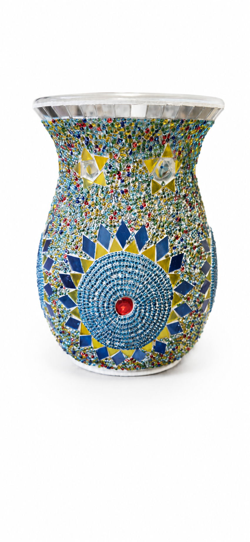 Mosaic Flower Design Oil Burner – Decorative Ceramic Wax Melt & Essential Oil Burner