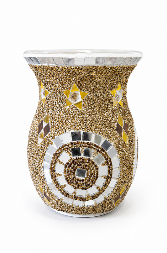 Mosaic Star Design Oil Burner – Decorative Ceramic Wax Melt & Essential Oil Burner
