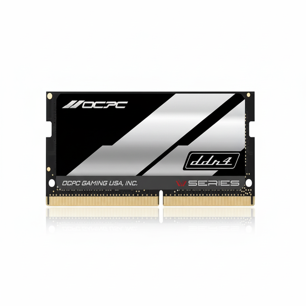 Computer memory module with OCPC branding on a white background