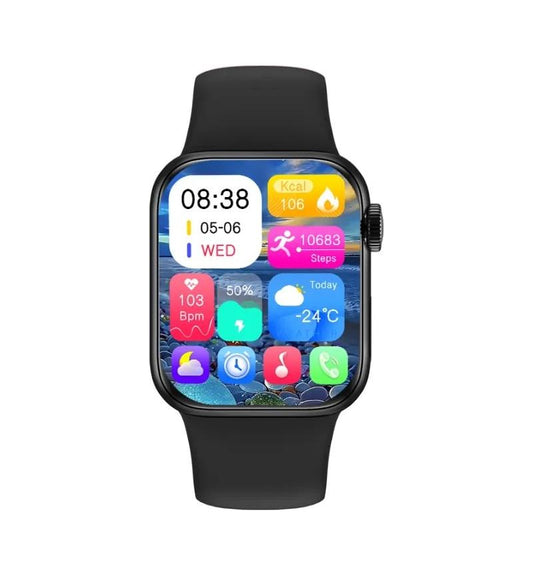 MicroWorld 103 Ultra Smart Watch – 1.7” Touchscreen, Heart Rate monitor with vibrant display and fitness tracking features.