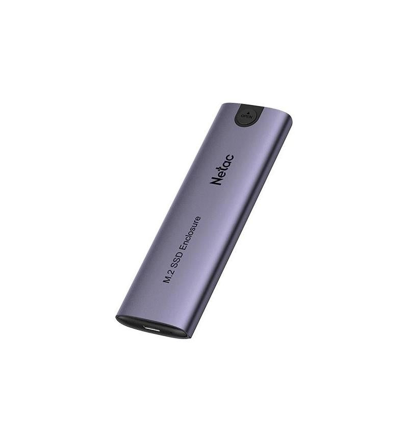 NETAC M.2 NVMe/SATA External SSD Enclosure – USB 3.2 Gen 2, 10Gbps High-Speed Adapter Case in sleek purple design