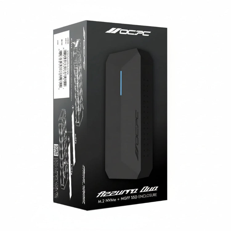 OCPC Azzurro Duo M.2 SSD Enclosure front view