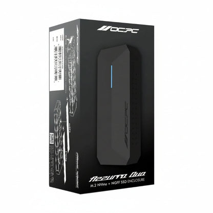 OCPC Azzurro Duo M.2 SSD Enclosure front view