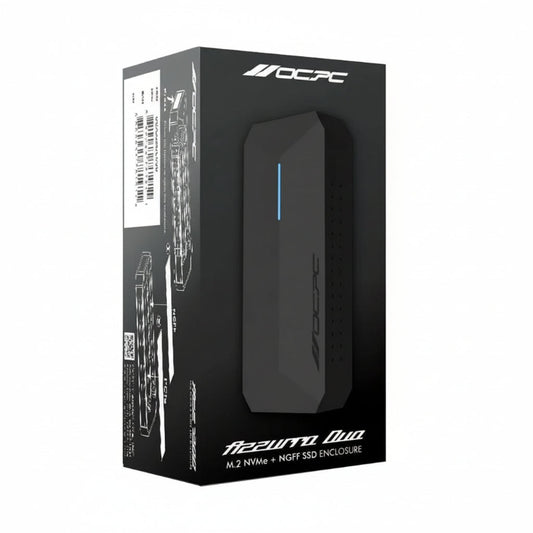 OCPC Azzurro Duo M.2 SSD Enclosure front view