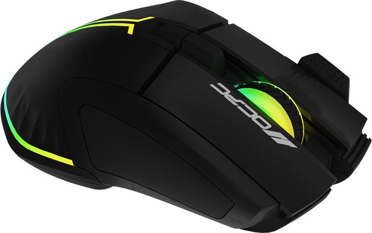 OCPC MR33 gaming mouse top view with RGB effect