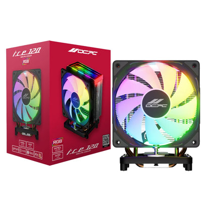 OCPC RGB cooling fan with red packaging on a white background