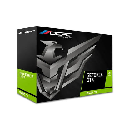 OCPC GeForce GTX 1050 TI graphics card packaging on a white background