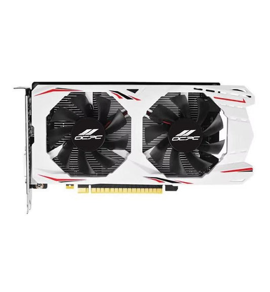 OCPC GTX 1650 4 GB GDDR6 XE White GPU, perfect for 1080p gaming with dual-fan cooling and compact 75W design.