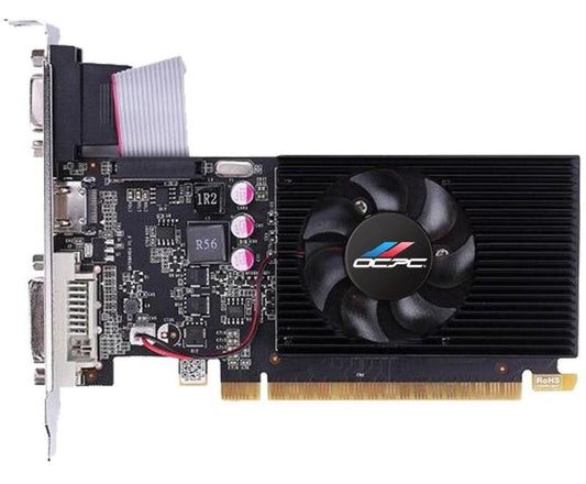 OCPC GT730 LP, 4GB DDR3,128 BIT graphics card enhances performance beyond integrated solutions.