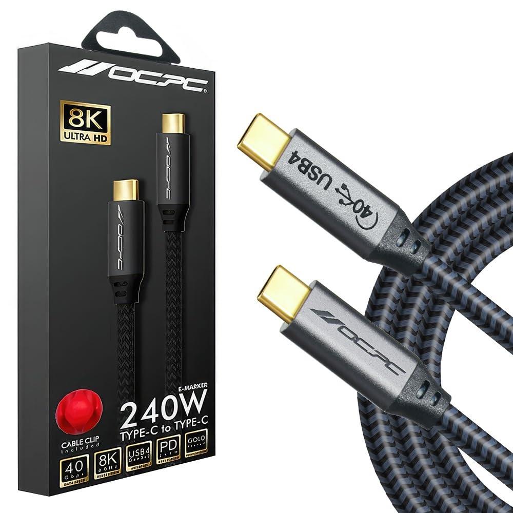 OCPC USB-C cable with packaging on a white background
