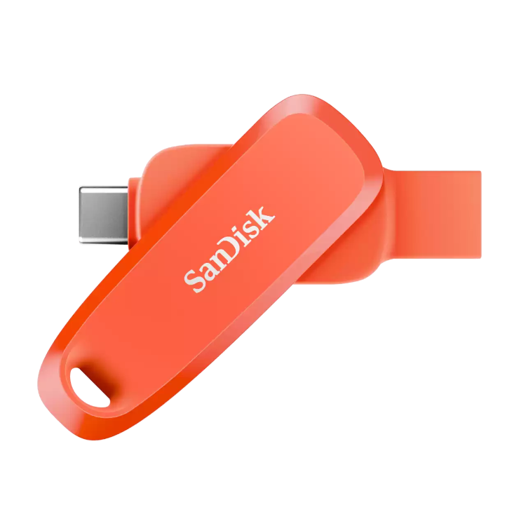 SanDisk Ultra Dual Drive Luxe USB Type-C 32GB Flash Drive Nasturium Orange