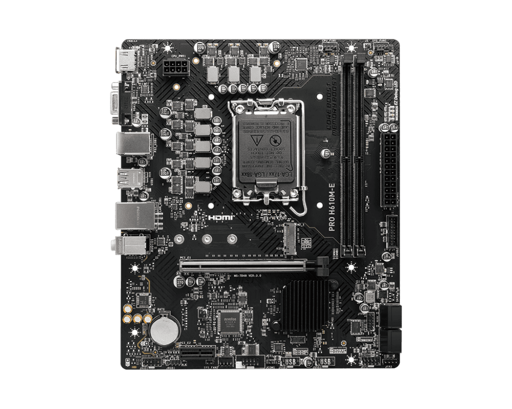 MSI PRO H610M-E DDR5 Micro-ATX Motherboard – LGA 1700, PCIe 4.0, HDMI, USB 3.2, DDR5 Support RBTech