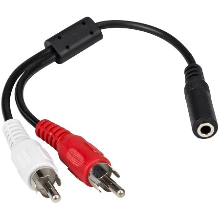 Microworld Audio Adapter Cable 2Rca Male to Stereo Female 0.1M