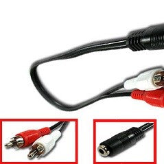 Microworld 2RCA to Stereo Cable, Male to Female Connectors - 1.8M