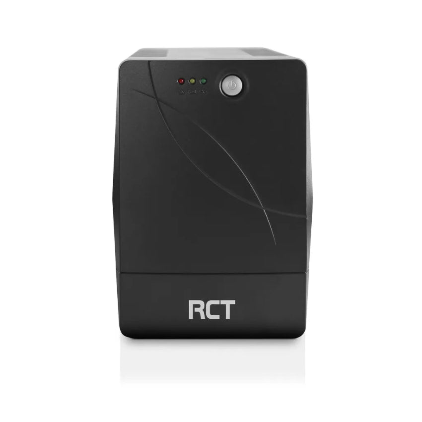 Black RCT power supply unit on a white background