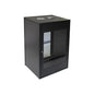 RCT 4U AP Pre-coated black wall mount cabinet 2x uprights 2x glands + Screws; 450mm GLASS DOOR.
