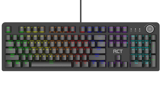 RCT HyperKey 104 keys Mechanical Gaming Keyboard; Blue mechanical switches; Multi Color LED Backlight.