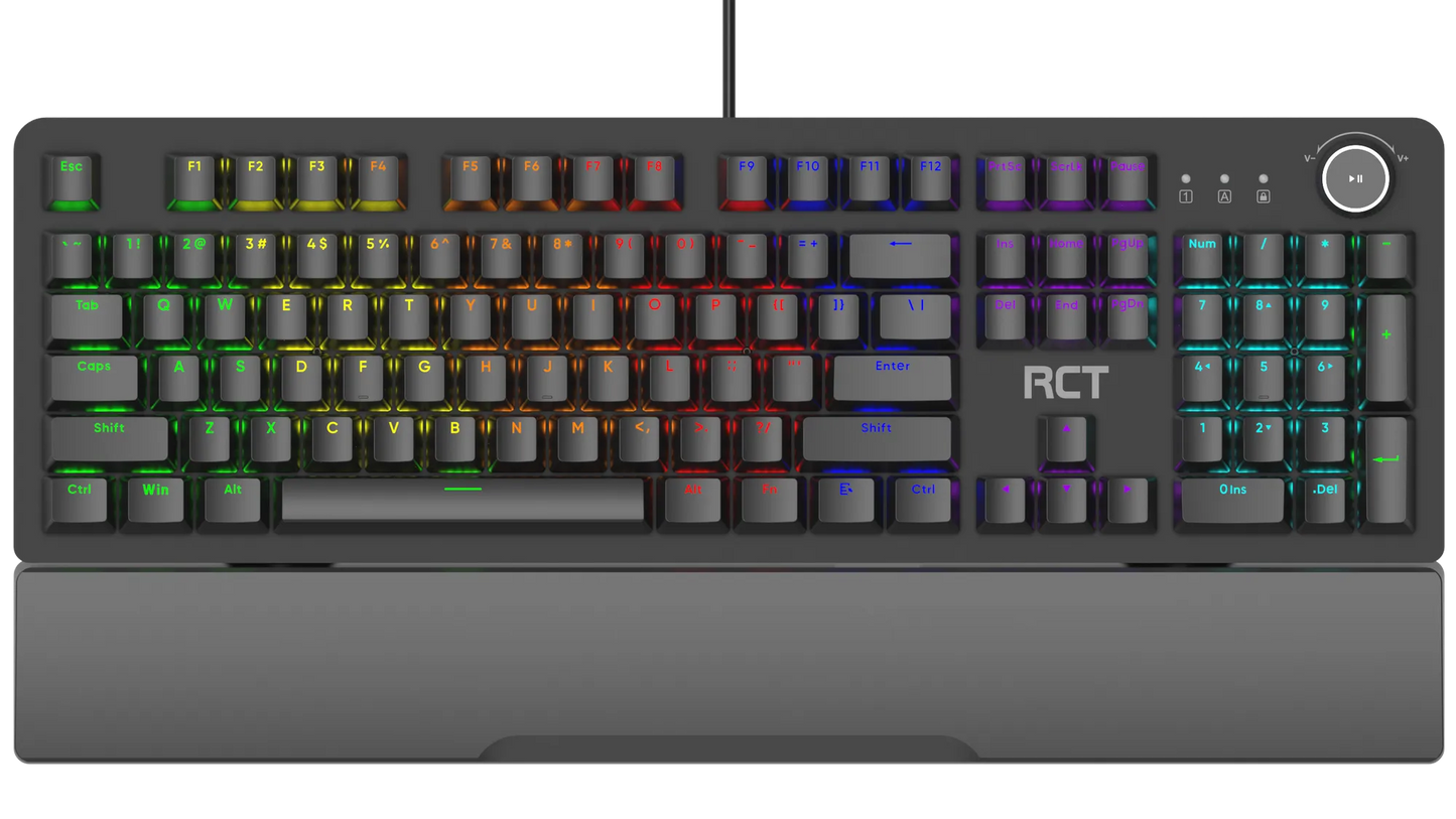 RCT HyperKey 104 keys Mechanical Gaming Keyboard; Blue mechanical switches; Multi Color LED Backlight.