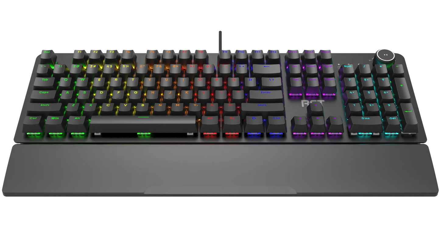 RCT HyperKey 104 keys Mechanical Gaming Keyboard; Blue mechanical switches; Multi Color LED Backlight.